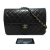 Chanel AB Chanel Black Lambskin Leather Leather CC Quilted Lambskin Single Flap France