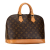 Louis Vuitton B Louis Vuitton Brown Monogram Canvas Canvas Monogram Alma PM France