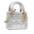 Christian Dior B Dior Silver Lambskin Leather Leather Mini Lambskin Cannage Lady Dior Italy