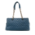 Chanel B Chanel Blue Calf Leather Small Chevron Surpique Iridescent skin Tote Italy