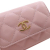 Chanel AB Chanel Pink Lambskin Leather Leather Quilted Lambskin Card Holder On Chain Italy