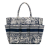 Christian Dior B Dior Blue Canvas Fabric Embroidered Toile De Jouy Catherine Tote Italy