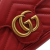 Gucci AB Gucci Red Calf Leather Super Mini GG Marmont Matelasse Crossbody Bag Italy