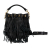 Saint Laurent AB Saint Laurent Black Calf Leather Small Emmanuelle Fringe Bucket Bag Italy