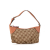 Gucci B Gucci Brown Beige Canvas Fabric GG Web Handbag Italy