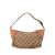 Gucci B Gucci Brown Beige Canvas Fabric GG Web Handbag Italy