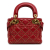 Christian Dior B Dior Red Lambskin Leather Leather Mini Lambskin Cannage Studded Supple Lady Dior Italy