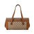 Gucci B Gucci Brown Beige Canvas Fabric GG Bamboo Bullet Shoulder Bag Italy