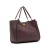 Salvatore Ferragamo B Ferragamo Red Burgundy Calf Leather Gancini Embossed Trifolio Tote Bag Italy