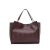 Salvatore Ferragamo B Ferragamo Red Burgundy Calf Leather Gancini Embossed Trifolio Tote Bag Italy