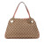 Gucci B Gucci Brown Beige Canvas Fabric GG Eclipse Shoulder Bag Italy