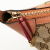 Gucci B Gucci Brown Beige with Orange Peach Canvas Fabric GG Web Handbag Italy