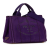 Prada B Prada Purple Canvas Fabric Small Canapa Logo Satchel Italy