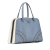 Prada B Prada Blue Light Blue Saffiano Leather Medium Studded Pyramid Top Handle Bag Italy