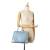 Prada B Prada Blue Light Blue Saffiano Leather Medium Studded Pyramid Top Handle Bag Italy