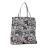 Chanel B Chanel Gray with Silver Nylon Fabric Small Cat Emoticon Shopping Tote Italy