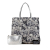 Chanel B Chanel Gray with Silver Nylon Fabric Small Cat Emoticon Shopping Tote Italy