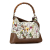 Gucci B Gucci White with Multi Canvas Fabric Bamboo Flora Diana Satchel Italy