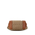 Gucci B Gucci Brown Beige Canvas Fabric GG GG Charm Tote Italy