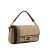 Fendi AB Fendi Brown Beige Canvas Fabric Zucca Embroidered Baguette Satchel Italy