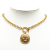 Chanel B Chanel Gold Gold Plated Metal CC Round Pendant Necklace France