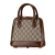 Gucci AB Gucci Brown Beige Coated Canvas Fabric Mini GG Supreme Horsebit 1955 Top Handle Bag Italy