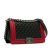 Chanel B Chanel Black with Red Lambskin Leather Leather Medium Bicolor Lambskin Boy Flap France