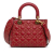 Christian Dior AB Dior Red Lambskin Leather Leather Medium Lambskin Cannage Studded Supple Lady Dior Italy