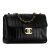 Chanel B Chanel Black Lambskin Leather Leather Jumbo XL Vertical Quilt Lambskin Single Flap France