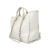 Chanel AB Chanel White Canvas Fabric Medium Square Stitch Deauville Shopping Tote Italy