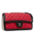 Chanel B Chanel Red with Black Lambskin Leather Leather Medium Lambskin Graphic Flap Italy