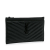 Saint Laurent AB Saint Laurent Black Calf Leather Chevron Monogram Bill Pouch Italy