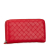 Bottega Veneta B Bottega Veneta Red Calf Leather Intrecciato Zip Around Long Wallet Italy