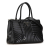 Prada B Prada Black Calf Leather Soft Impunture Diagramme Double Zip Tote Italy