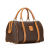 Celine B Celine Brown Coated Canvas Fabric Macadam Boston Bag Italy