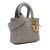 Christian Dior B Dior Gray Lambskin Leather Leather Small Lambskin Cannage Studded Supple Lady Dior Italy