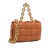 Bottega Veneta AB Bottega Veneta Orange Calf Leather skin Intrecciato Padded Chain Cassette Satchel Italy