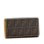 Fendi B Fendi Brown Canvas Fabric Zucca Long Wallet Italy