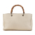 Gucci B Gucci White Calf Leather Medium Bamboo Shopper Italy