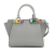 Fendi AB Fendi Gray Calf Leather Mini Studded 3Jours Satchel Italy