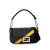 Fendi B Fendi Black with Gray Coated Canvas Fabric Zucca 1974 Diagonal Convertible Baguette Italy