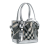 Burberry B Burberry Gray with Silver Nylon Fabric Beat Check Lowry Satchel Italy