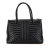 Prada B Prada Black Calf Leather Soft Impunture Diagramme Double Zip Tote Italy