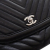 Chanel B Chanel Black Calf Leather CC Chevron skin Round Flap Italy