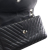 Chanel B Chanel Black Calf Leather CC Chevron skin Round Flap Italy