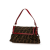 Fendi AB Fendi Brown with Red Canvas Fabric Small Zucca Chef Shoulder Bag Italy