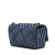 Chanel B Chanel Blue with Black Canvas Fabric Stripe Flap Bag Italy