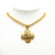 Chanel B Chanel Gold Gold Plated Metal Gold Played CC Clover Pendant Necklace France