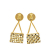 Chanel B Chanel Gold Gold Plated Metal CC 2.55 Flap Bag Clip On Earrings France