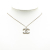 Chanel B Chanel Silver Silver Metal Plated CC Pendant Necklace Italy